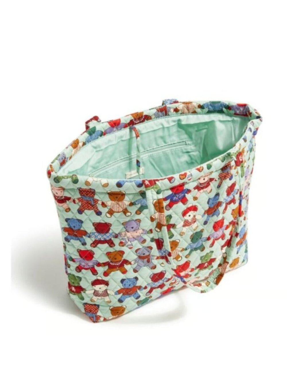 Vera Bradley Toasted Teddies Essential Grand Tote Teddy Bear Market Bag 14" - Picture 3 of 5